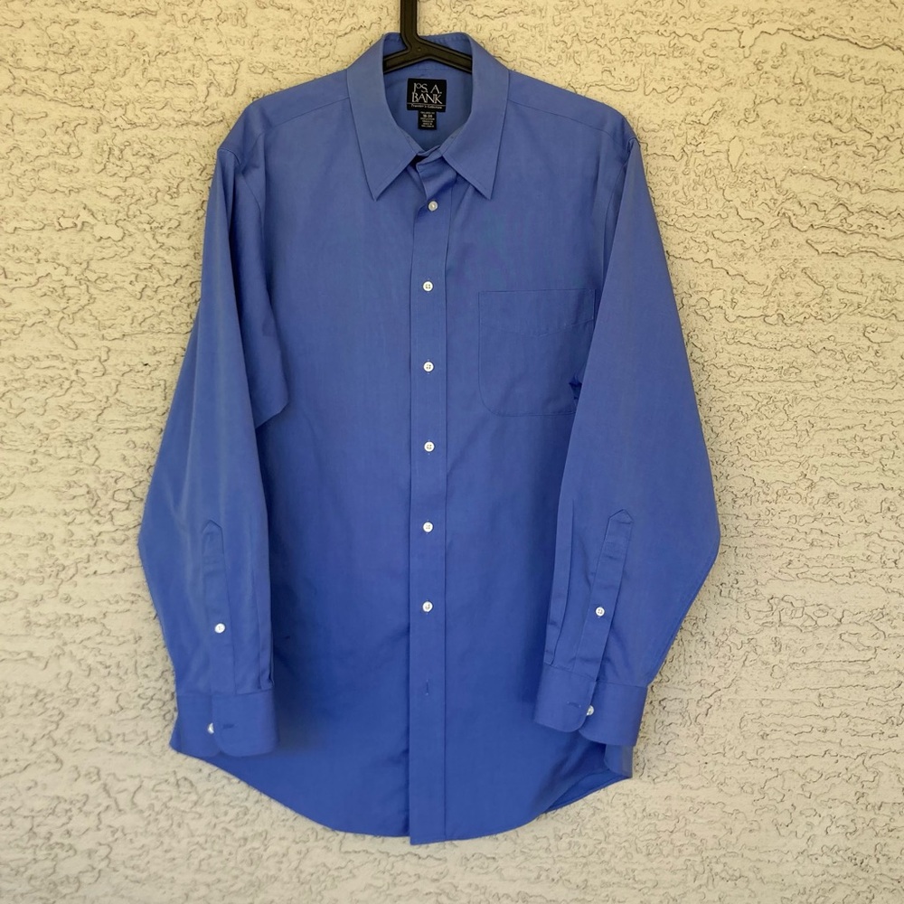 Jos. A Bank Traveler's Collection Button Down Blue Shirt, size 16-34